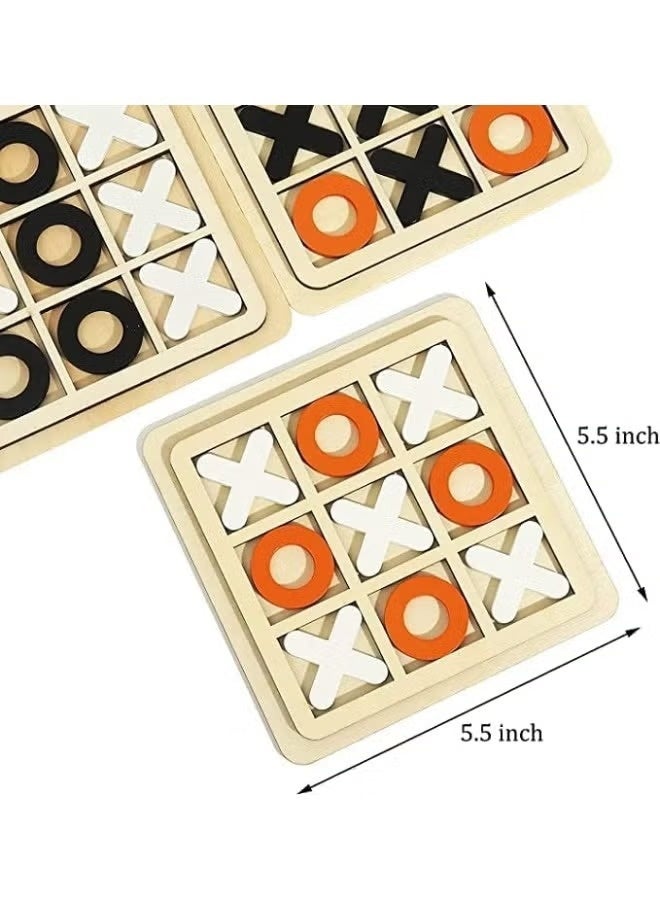 Xpert Wooden Board Tic Tac Toe Game XO Table Toy Classical Family Children Puzzle Game Educational Toys, (ASSORTED 1 PIECE) - Image 4